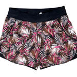 Lands End Women's Size 12 Palm Leaf Print Swim Board Shorts Black Pink Brown Photo 0