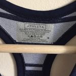 Athleta Navy Blue White Stripe Renew Stretch Racerback Athletic Workout Tank Top Photo 4