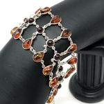 Sterling Silver Baltic Amber,  lace bracelet, 22.2g Photo 0