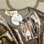 Molly green  Lindsay mushroom velour sleeveless swing mini dress, size small Photo 5