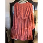 NEW TELINVEY Swiss Dot Chiffon Dress Long Sleeve Flowy Midi 2X Pink Photo 1