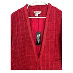 NWT WinterSilks red silk Multi Woven tweed collarless blazer coat size XL Photo 2