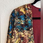 Evan Picone Open Front Cardigan Multicolor Abstract Career Lightweight Stretch Blue Photo 6