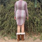 Floral Tapestry Patterned Long Sleeve Dress Blue Size M Photo 2