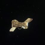 Metal bow brooch with ring to hang a crystal or anything you like. Photo 2