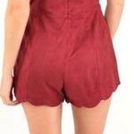 Maroon Suede Romper Red Size M Photo 1