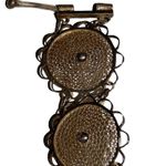 Antique Solid Italian Silver Detailed Floral Filigree Panel Bracelet Silver Photo 2