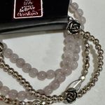 Paparazzi Bracelets -  - set of 4 pink and silver colored beads. Elastic. Roses. New! Photo 2