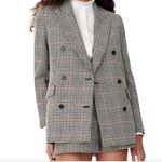 Maje  Voldita Double-breasted Check Jacket in Multicolor Photo 0