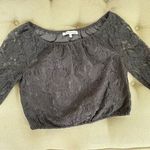 Cupcakes and Cashmere Cropped Lace Blouson Top Black S NWOT Photo 4