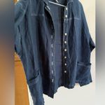 Linen Navy Button Photo 2