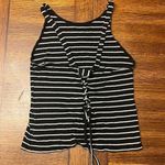 American Eagle AEO Striped Ribbed Lace-Up Tank - Medium Photo 7