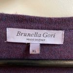 Brunella Gori Purple 100% Extra Fine Merino Wool V Neck Sweater XL Made in Italy Photo 3