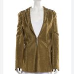 I am gia I. AM. Gia Mariah Blazer Gold Structured Rhinestone Blazer Jacket Size L  NWOT Photo 2