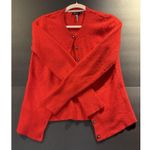 Apt. 9  100% Cashmere Wool Cardigan Sweater Crew Neck Long Sleeves Red M Photo 2