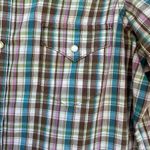 Wrangler  Wrancher Brown Plaid Pearl Snap Western S/S Shirt Women’s Size Small Photo 3