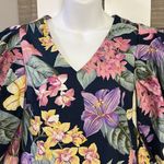 YAS Flower AOP Organic Cotton 3/4 Sleeves Sky Captain Short Dress US(0 Photo 2