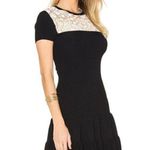 Red Valentino $750  Lace Yoke Rib-knit Dress Black Sz XS Photo 1