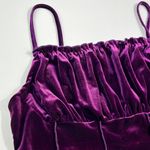 SheIn Curve Dark Plum Purple Velour Velvet Ruched Neckline Cropped Tank Top 1XL Photo 1