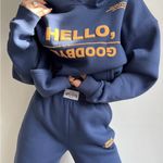 Mayfair Blue and Gold Hello Goodbye Sweatshirt and Pants Set Size undefined Photo 0