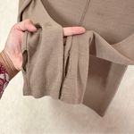 Joah Brown  Women’s Stitch Mock Neck Longsleeve Top Ribbed Thumbholes Brown M/L Photo 8