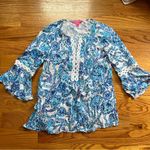 Lilly Pulitzer Hollie Tunic in Turquoise Oasis Shell Me You Love Me size XS Photo 3