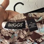 Briggs Petite Brown Paisley Midi Skirt PL Ruffle Hem Fairy Y2K 100% Polyester Size L Photo 3