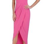 Julia Jordan Knot Halter Neck Sleeveless Tulip Hem Midi Dress Neon Pink 6 Photo 0