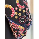 Neiman Marcus  Embroidered Blouse Black Long Sleeve Tunic Top Bohemian L Photo 5