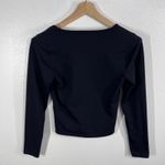 Abercrombie & Fitch Abercrombie &‎ Fitch Black Long Sleeve V-Neck Top Soft A&F Collection Medium Photo 2