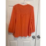 Westbound  Embroidered Peasant Top Long Sleeve Blouse Tunic Orange‎ L Photo 4