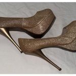 It's Ok Glitter Stiletto 5” High Heels Womens SZ 7.5 M Gold Platform Pumps Prom Photo 7