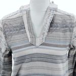 Faherty Baja Poncho Hoodie Sweater Aztec Southwestern Print Kangaroo Pocket XS Blue Photo 1