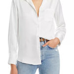 AQUA  White Long Sleeve Button-Up Top Shirt‎ Career Casual Women XS Photo 0