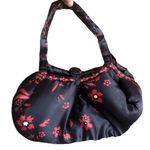 Vintage Mira Red & Black Quilted Puffy‎ Asian Print Shoulder Bag w/ Head Scarf Photo 4