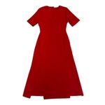 ZARA  Red Double Front Slit Midi Dress Back Zip Size Medium EUC Photo 4