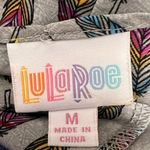 Lula Roe Colorful Feather Print Lightweight Open Cardigan Sz M Photo 2