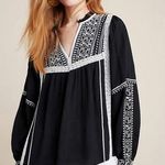Anthropologie Blank London ANIHERA Black White Embroidered Oversized size xs Photo 0