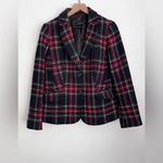 Talbots  Aberdeen Red & Black Tartan Plaid Blazer Jacket two button wool blend 12 Photo 2