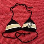 Pittsburgh Penguins Sexy String Bikini Top Swim Women's NWOT GILL Size Small Black Photo 0