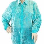 Vintage c.l.o.t.h.e.s. Burnout Velvet Jacket/Top Green Size undefined Photo 0