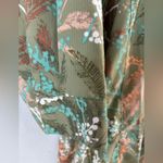 Royal Robbins  3X Resortwear Olive Botanical Print Snap Top Photo 3