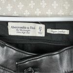 Abercrombie & Fitch Black Vegan Leather The 90s Straight High Rise Pants Photo 2