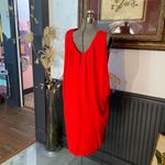 Trina Turk NWT  Ocean Cape Back Drape Dress in Bright Red Lava - Sz M 🧡🎀 Photo 7