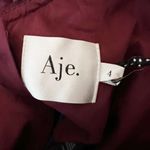 Aje. NEW Sylvia Cotton Poplin Puff Short Sleeve Corset Crop Top Chestnut Red 0 Photo 1