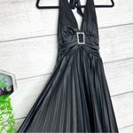 Speechless Black Halter Rhinestone Buckle Pleated Skirt Party Dress Size XS Photo 2