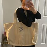 Tory Burch large canvas tote bag. Ivory Photo 9