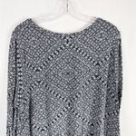 Lucky Brand Plus Size 2X Top Navy Blue White Knit Floral Diamond Scoop Neck 795 Photo 5