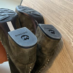 Wonders Olive Suede Studded Block Chunky Heel Boots, 6.5 Green Photo 8