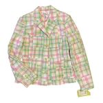 Lilly Pulitzer $275 NWT VTG S Blazer Jacket Patch Madras Plaid Pink Green Photo 0